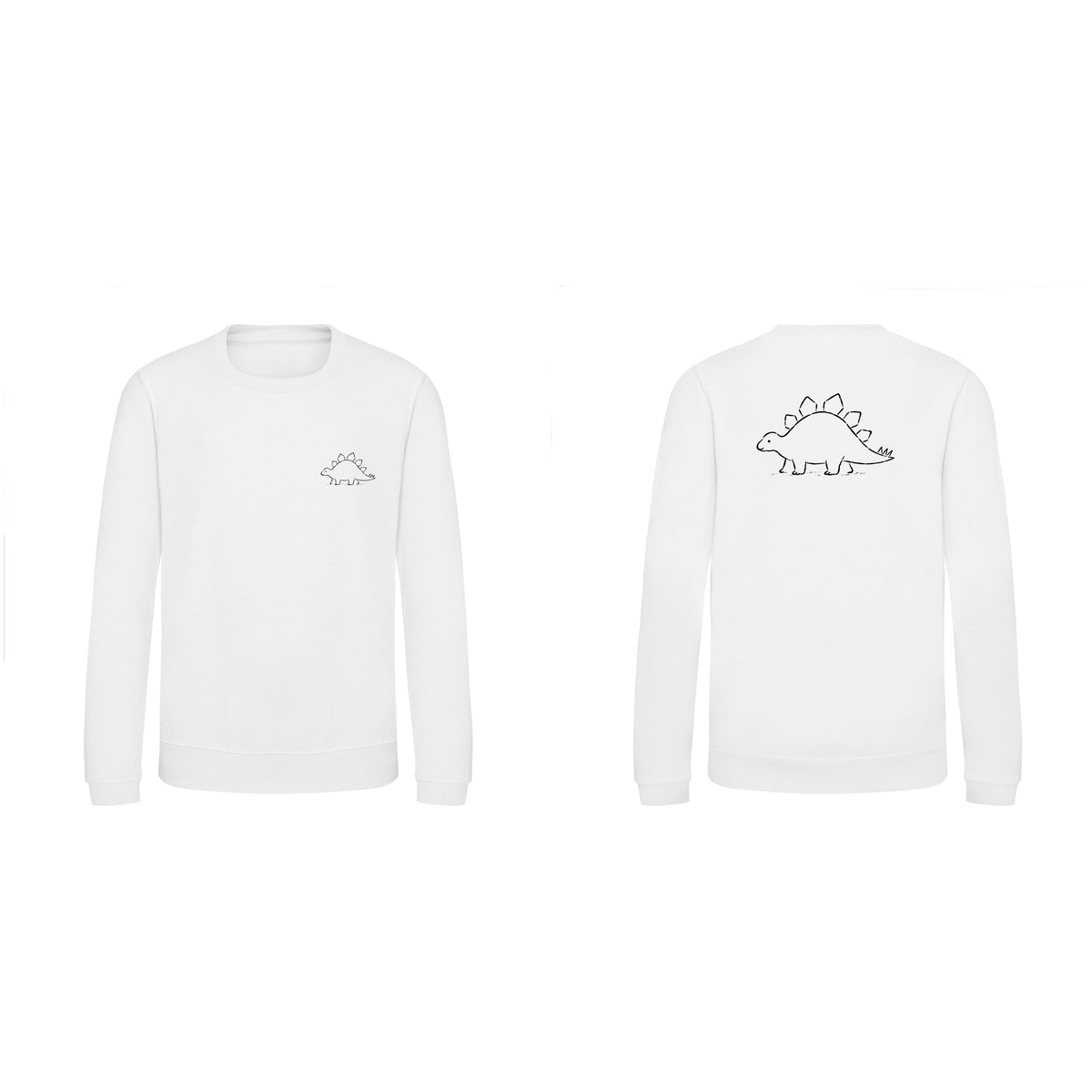 Stepping Stegosaurus Kids' Sweatshirt - Wild Lines Arctic White colour variant image