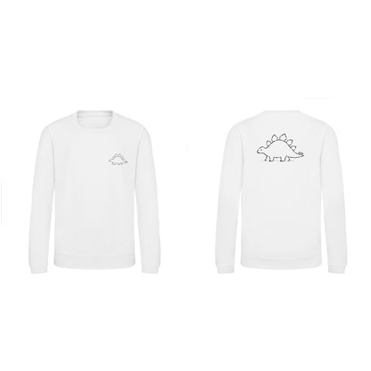 Stepping Stegosaurus Kids' Sweatshirt - Wild Lines Arctic White colour variant image