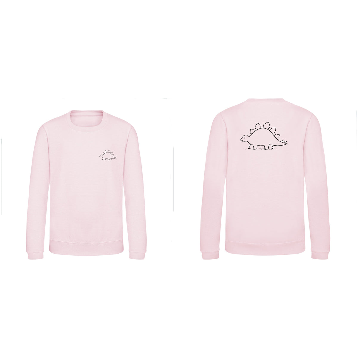 Stepping Stegosaurus Kids' Sweatshirt - Wild Lines Baby Pink colour variant image