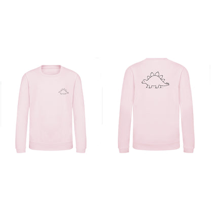 Stepping Stegosaurus Kids' Sweatshirt - Wild Lines Baby Pink colour variant image