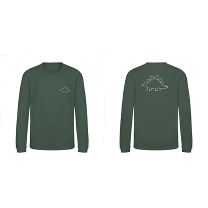Stepping Stegosaurus Kids' Sweatshirt - Wild Lines Bottle Green colour variant image