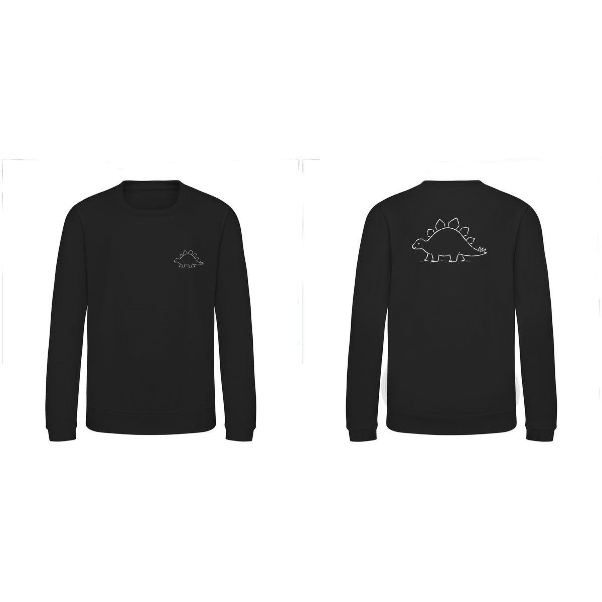 Stepping Stegosaurus Kids' Sweatshirt - Wild Lines Deep Black colour variant image