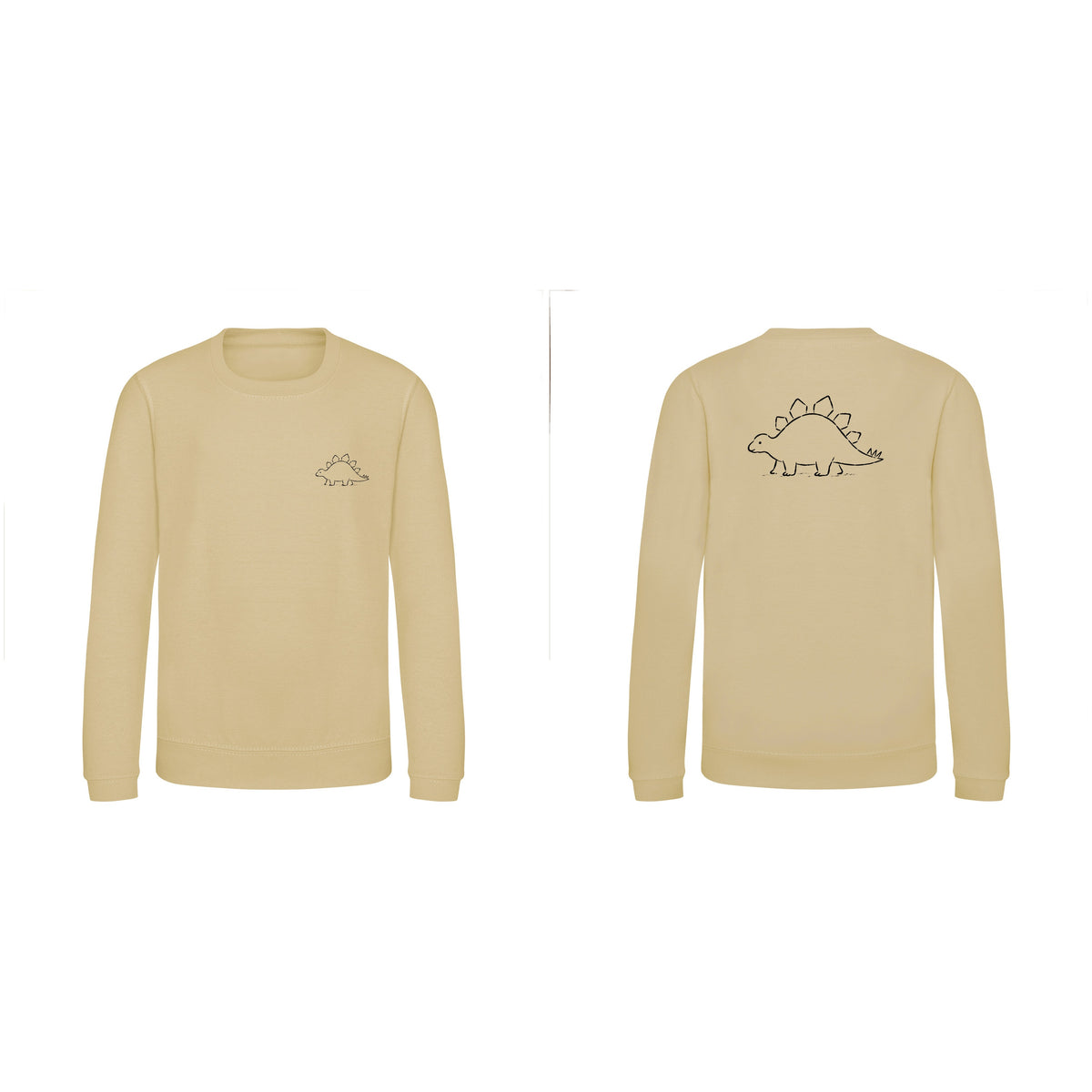 Stepping Stegosaurus Kids' Sweatshirt - Wild Lines Desert Sand colour variant image