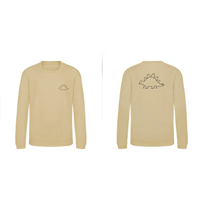 Stepping Stegosaurus Kids' Sweatshirt - Wild Lines Desert Sand colour variant image