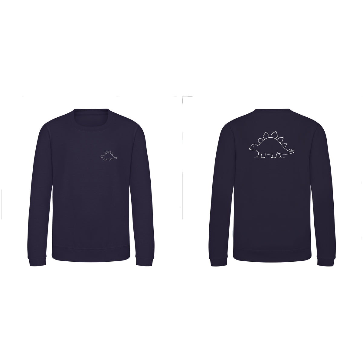 Stepping Stegosaurus Kids' Sweatshirt - Wild Lines French Navy colour variant image