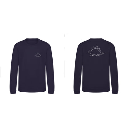 Stepping Stegosaurus Kids' Sweatshirt - Wild Lines French Navy colour variant image