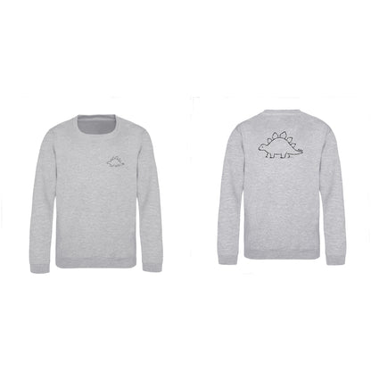 Stepping Stegosaurus Kids' Sweatshirt - Wild Lines Heather Grey colour variant image
