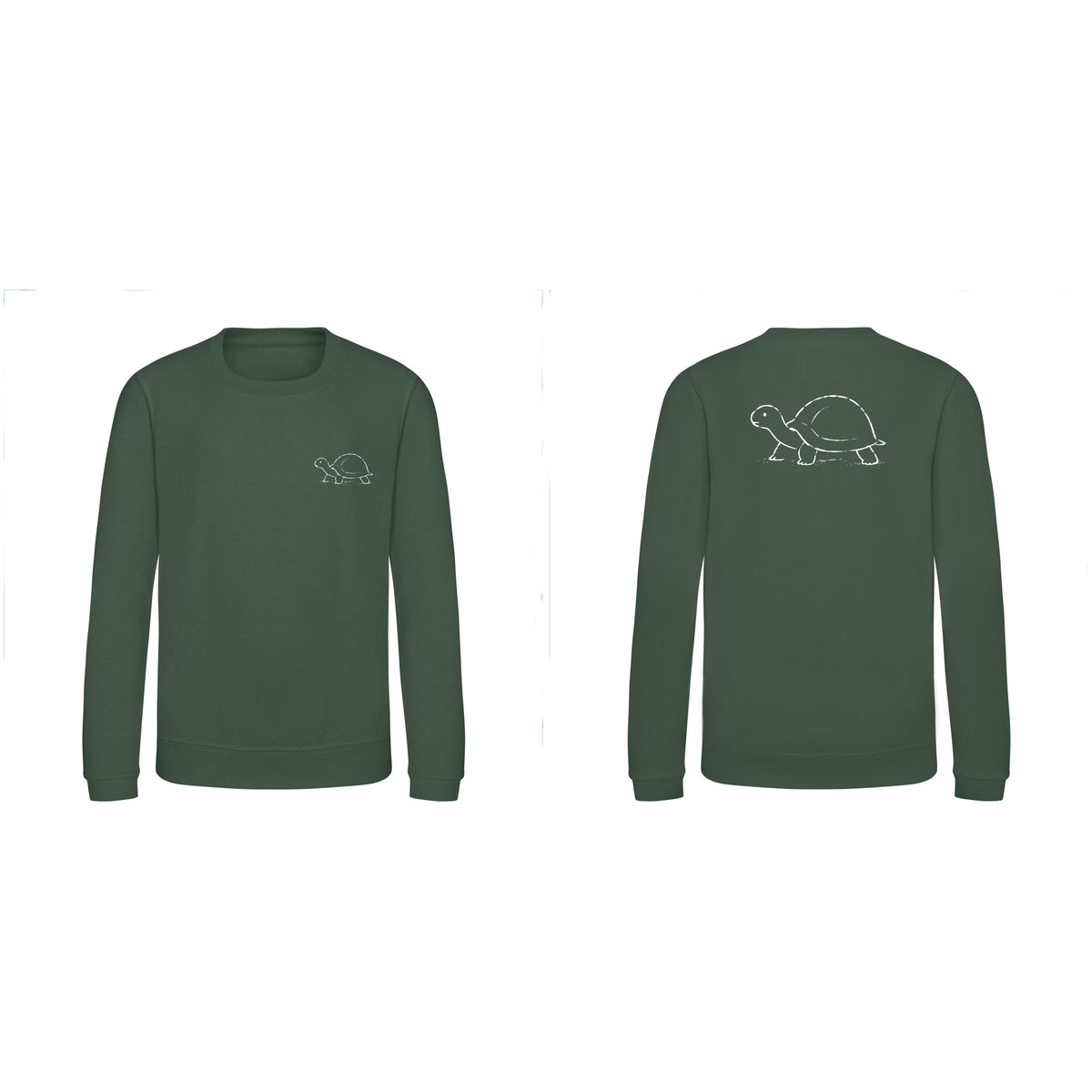 Steady Tortoise Kids' Sweatshirt - Wild Lines Bottle Green colour variant image