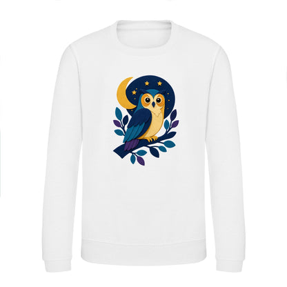 Owl in the Moonlight Kids' Sweatshirt - Felt & Fauna Arctic White colour variant image