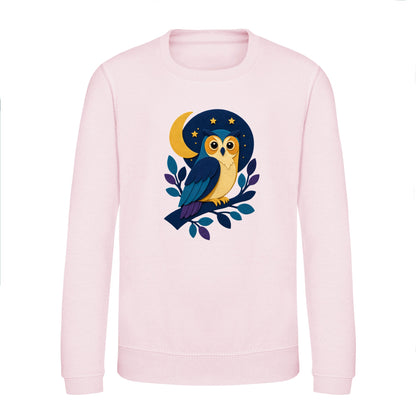 Owl in the Moonlight Kids' Sweatshirt - Felt & Fauna Baby Pink colour variant image