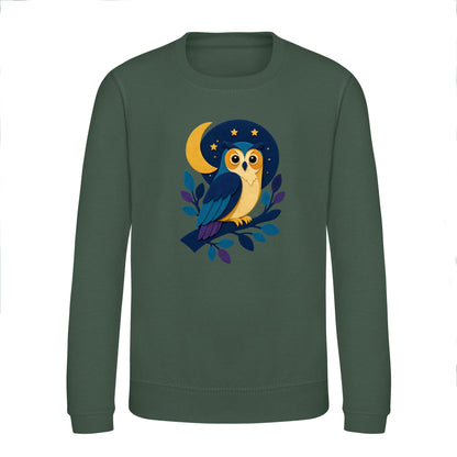 Owl in the Moonlight Kids' Sweatshirt - Felt & Fauna Bottle Green colour variant image
