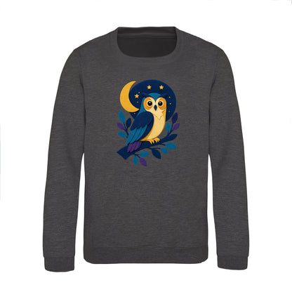 Owl in the Moonlight Kids' Sweatshirt - Felt & Fauna Charcoal colour variant image