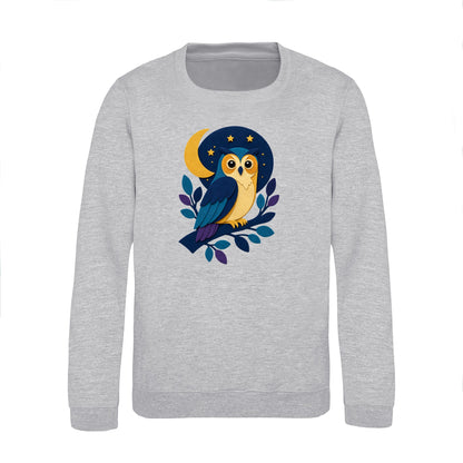 Owl in the Moonlight Kids' Sweatshirt - Felt & Fauna Heather Grey colour variant image