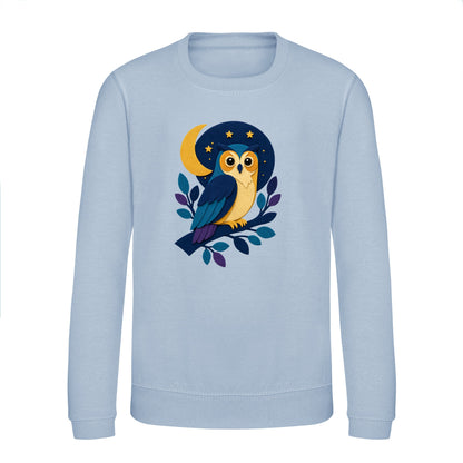 Owl in the Moonlight Kids' Sweatshirt - Felt & Fauna Sky Blue colour variant image