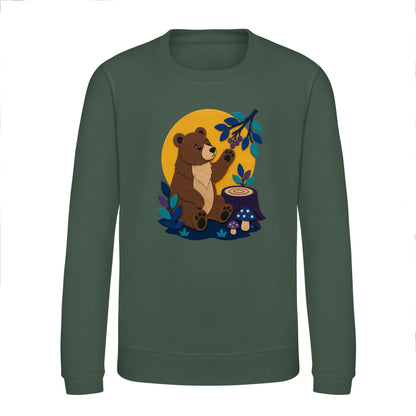 Bear's Woodland Wave Kids' Sweatshirt - Felt & Fauna Bottle Green colour variant image