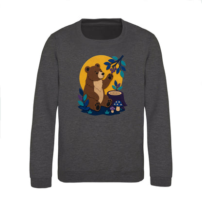 Bear's Woodland Wave Kids' Sweatshirt - Felt & Fauna Charcoal colour variant image