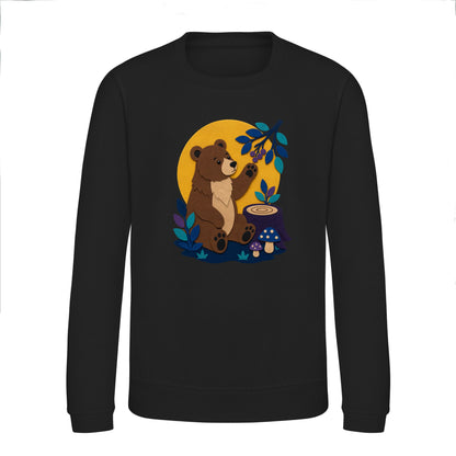 Bear's Woodland Wave Kids' Sweatshirt - Felt & Fauna Deep Black colour variant image