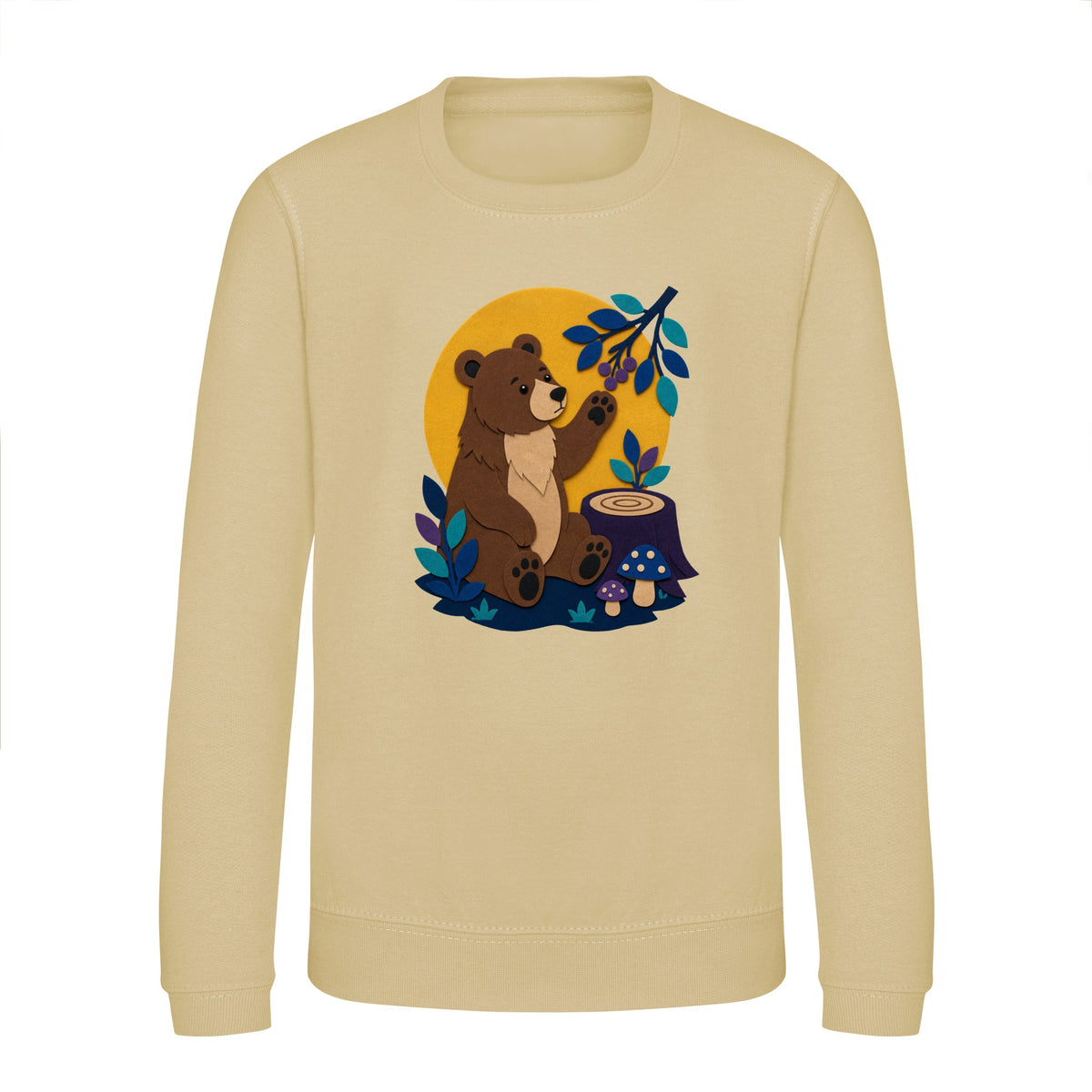 Bear's Woodland Wave Kids' Sweatshirt - Felt & Fauna Desert Sand colour variant image