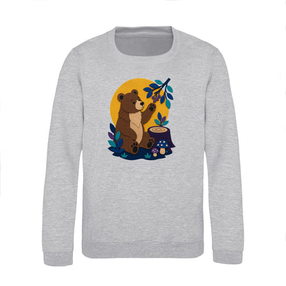 Bear's Woodland Wave Kids' Sweatshirt - Felt & Fauna Heather Grey colour variant image