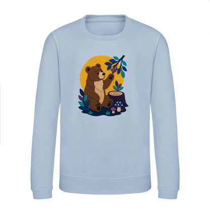 Bear's Woodland Wave Kids' Sweatshirt - Felt & Fauna Sky Blue colour variant image