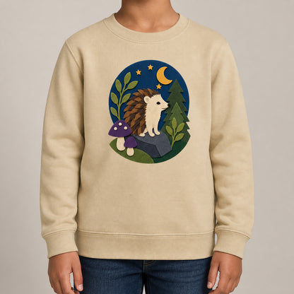 Hedgehog Under the Stars Kids' Sweatshirt - Felt & Fauna lead image