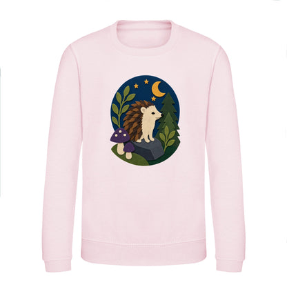 Hedgehog Under the Stars Kids' Sweatshirt - Felt & Fauna Baby Pink colour variant image