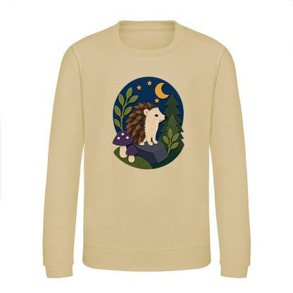 Hedgehog Under the Stars Kids' Sweatshirt - Felt & Fauna Desert Sand colour variant image