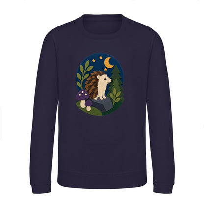 Hedgehog Under the Stars Kids' Sweatshirt - Felt & Fauna French Navy colour variant image