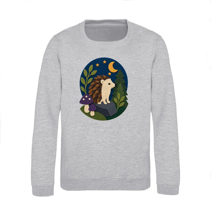 Hedgehog Under the Stars Kids' Sweatshirt - Felt & Fauna Heather Grey colour variant image