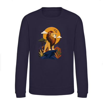 Lion on the Lookout Kids' Sweatshirt - Felt & Fauna French Navy colour variant image