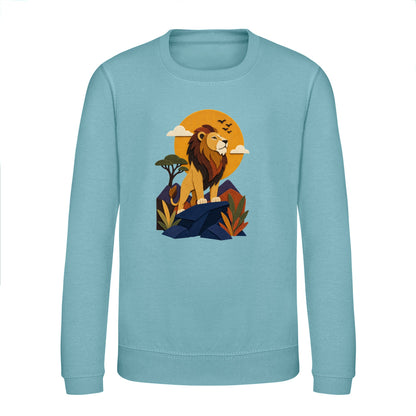 Lion on the Lookout Kids' Sweatshirt - Felt & Fauna Seafoam colour variant image