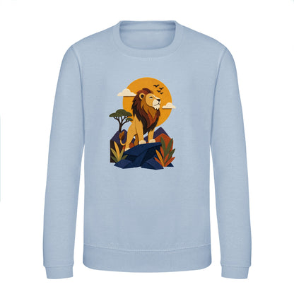 Lion on the Lookout Kids' Sweatshirt - Felt & Fauna Sky Blue colour variant image