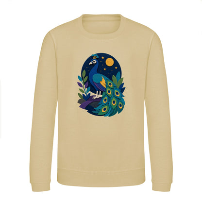 Peacock at Midnight Kids' Sweatshirt - Felt & Fauna Desert Sand colour variant image