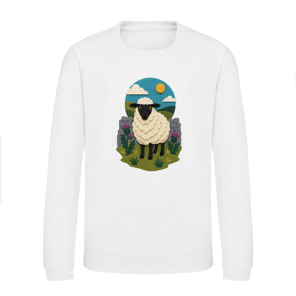 Sheep by the Stone Wall Kids' Sweatshirt - Felt & Fauna Arctic White colour variant image