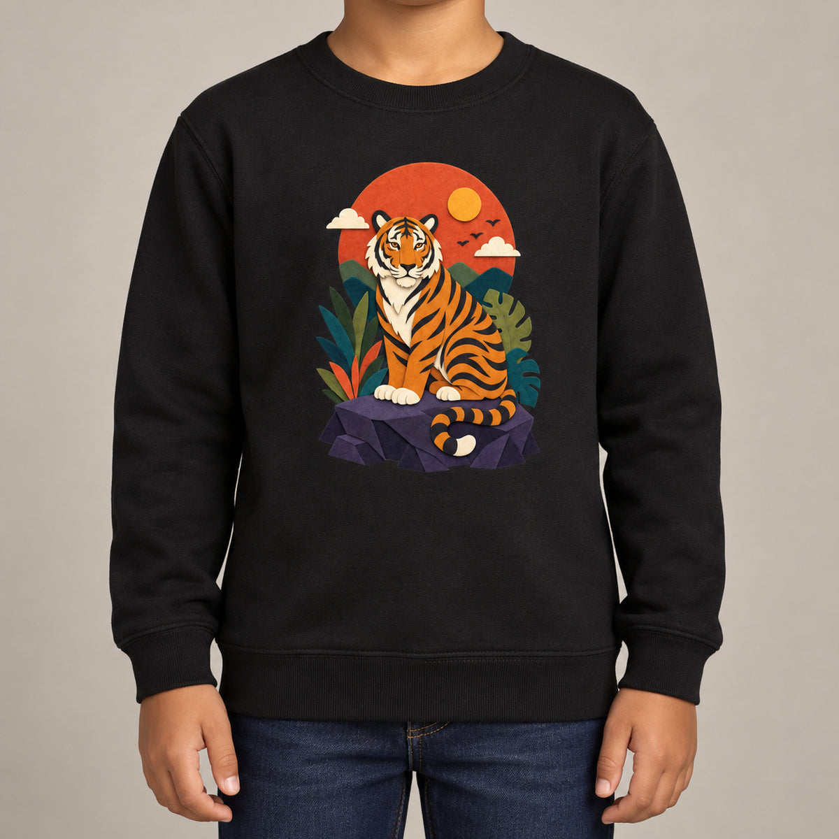 Tiger at Dusk Kids' Sweatshirt - Felt & Fauna lead image