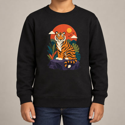 Tiger at Dusk Kids' Sweatshirt - Felt & Fauna lead image