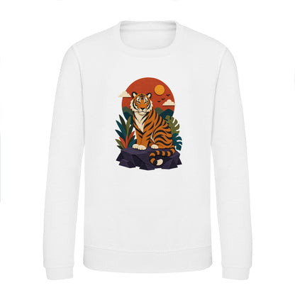 Tiger at Dusk Kids' Sweatshirt - Felt & Fauna Arctic White colour variant image