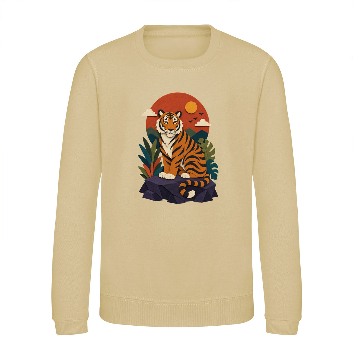 Tiger at Dusk Kids' Sweatshirt - Felt & Fauna Desert Sand colour variant image