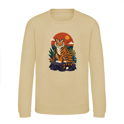 Tiger at Dusk Kids' Sweatshirt - Felt & Fauna Desert Sand colour variant image