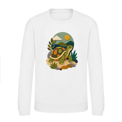Tortoise on the Trail Kids' Sweatshirt - Felt & Fauna Arctic White colour variant image