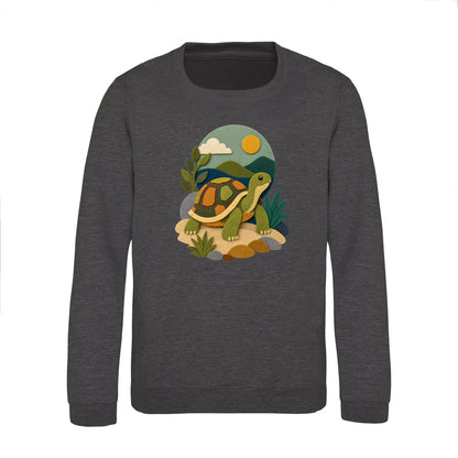 Tortoise on the Trail Kids' Sweatshirt - Felt & Fauna Charcoal colour variant image