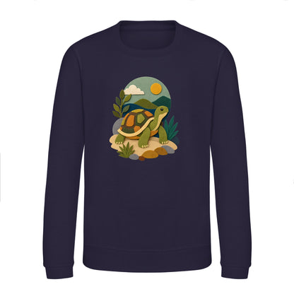 Tortoise on the Trail Kids' Sweatshirt - Felt & Fauna French Navy colour variant image