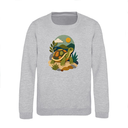 Tortoise on the Trail Kids' Sweatshirt - Felt & Fauna Heather Grey colour variant image