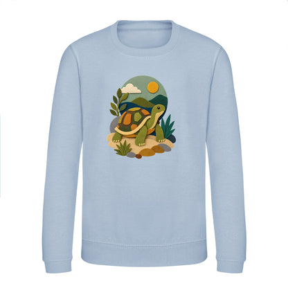 Tortoise on the Trail Kids' Sweatshirt - Felt & Fauna Sky Blue colour variant image