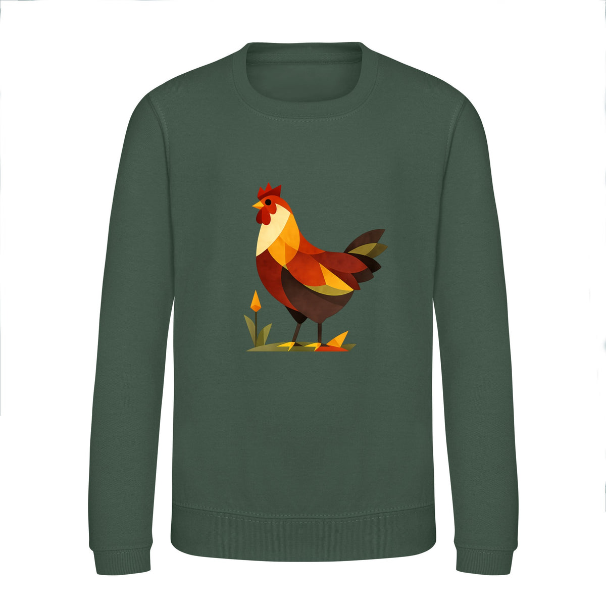 Cockerel at Dawn Kids' Sweatshirt - Prism Kingdom Bottle Green colour variant image