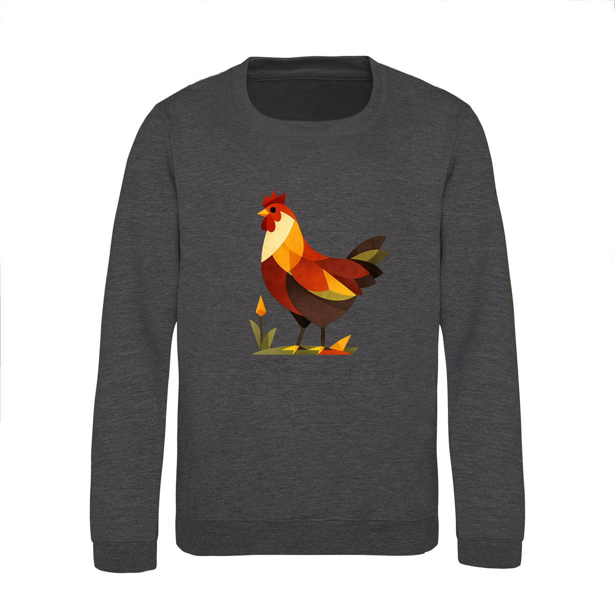 Cockerel at Dawn Kids' Sweatshirt - Prism Kingdom Charcoal colour variant image