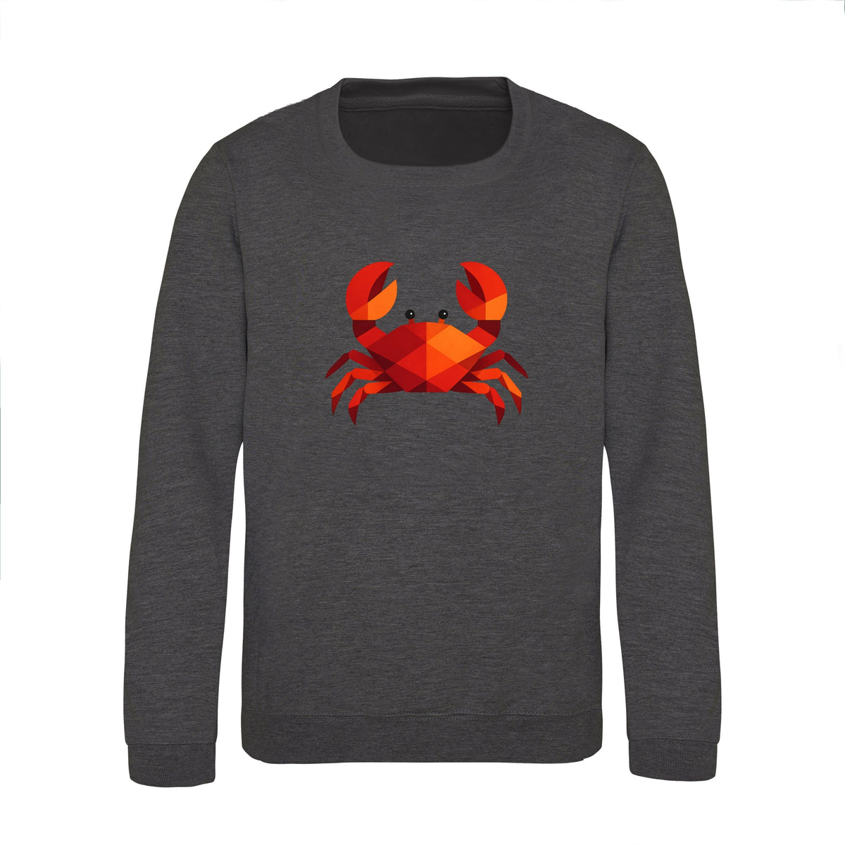 Crab in Crimson Kids' Sweatshirt - Prism Kingdom Charcoal colour variant image