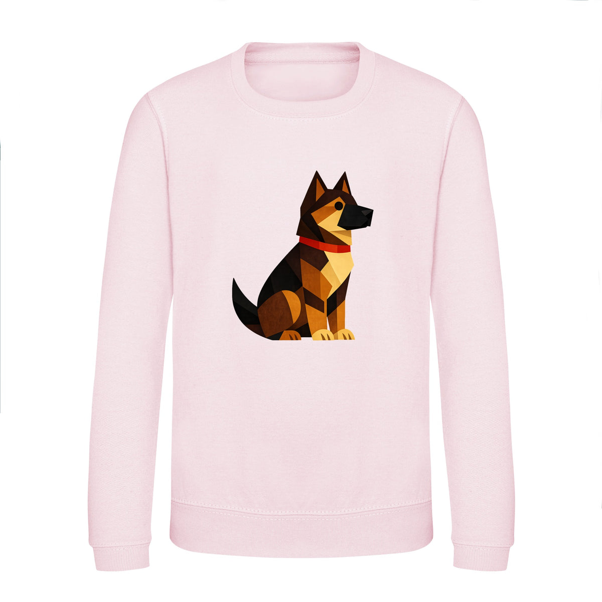 Watchful German Shepherd Kids' Sweatshirt - Prism Kingdom Baby Pink colour variant image