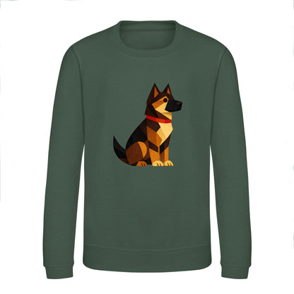 Watchful German Shepherd Kids' Sweatshirt - Prism Kingdom Bottle Green colour variant image