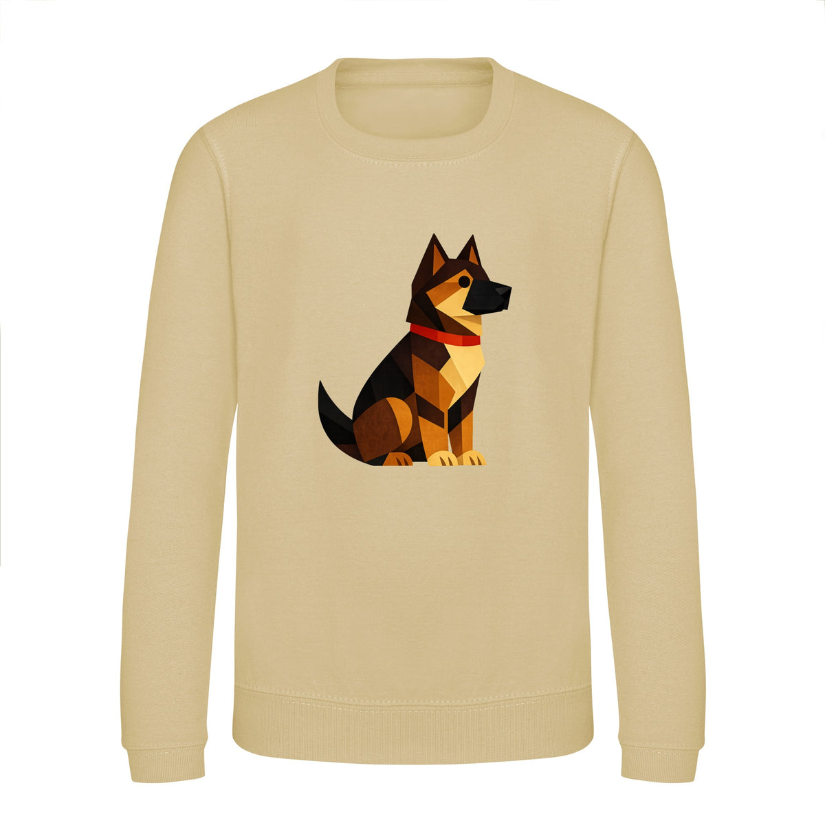 Watchful German Shepherd Kids' Sweatshirt - Prism Kingdom Desert Sand colour variant image